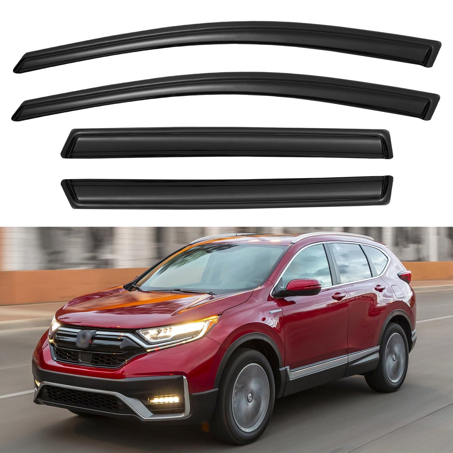 Window Visors Rain Guards for 2015-2026 Ford F150 SuperCrew & 2017-2026 F-150 Raptor F250 F350 F450 F550 Super Duty Crew Cab, Out-Channel Window Vent Deflectors Visors Shades Protectors