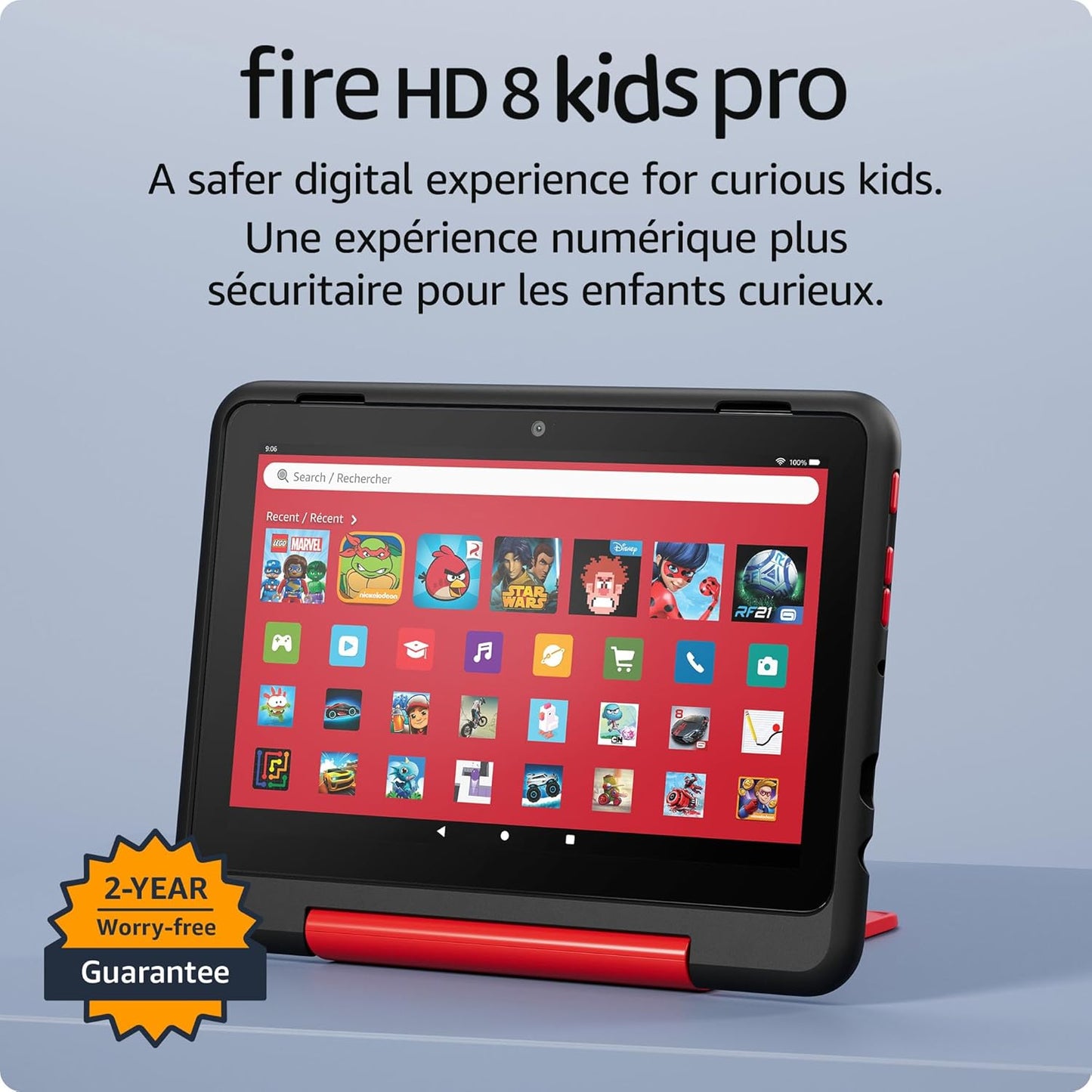 Amazon Fire HD 8 Kids tablet, includes kid-proof bumper for ages 3-5, ad-free content with parental controls, 13-hr battery, 32GB, Blue, newest model