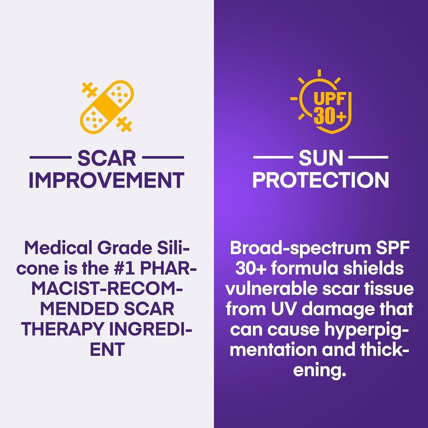 Silicone Scar Gel Scar Cream: SPF 30 Advanced Medical-Grade Formula for Surgical Scars, C-Section, Stretch Marks, Acne, Burns, Keloids, Old & New Scars – Broad Spectrum UV Protection 1.06oz (30g)