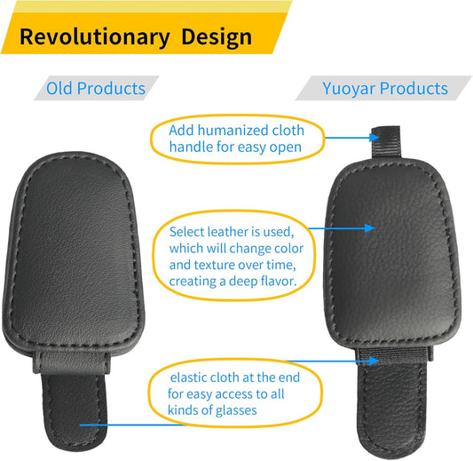 Yuoyar Magnetic Leather Sunglasses Holder for Car: A Simple yet Effective Solution