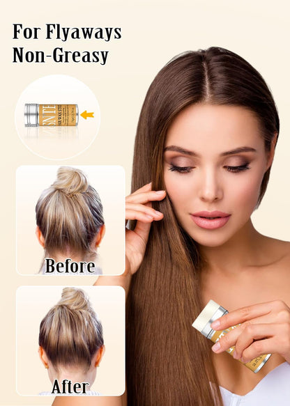 Haarbürste für Sleek-Look, Haarwachs-Stick für glatte abstehende Haare, gegen Frizz, für elegante Pferdeschwänze, Dutts – Gel, Pomade, Balsam-Stick für Frauen – Styling-Accessoires für Mädchen, Kinder
