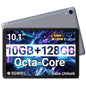 Tablet 10.1" Android Tablet, Octa-Core Processor, 10GB RAM+128GB ROM 1TB Expandable, Widevine L1 1280x800 IPS HD Touchscreen, 5MP+8MP Dual Camera Face Unlock, 5000mAh Battery WiFi 6 BT5.3,Gray