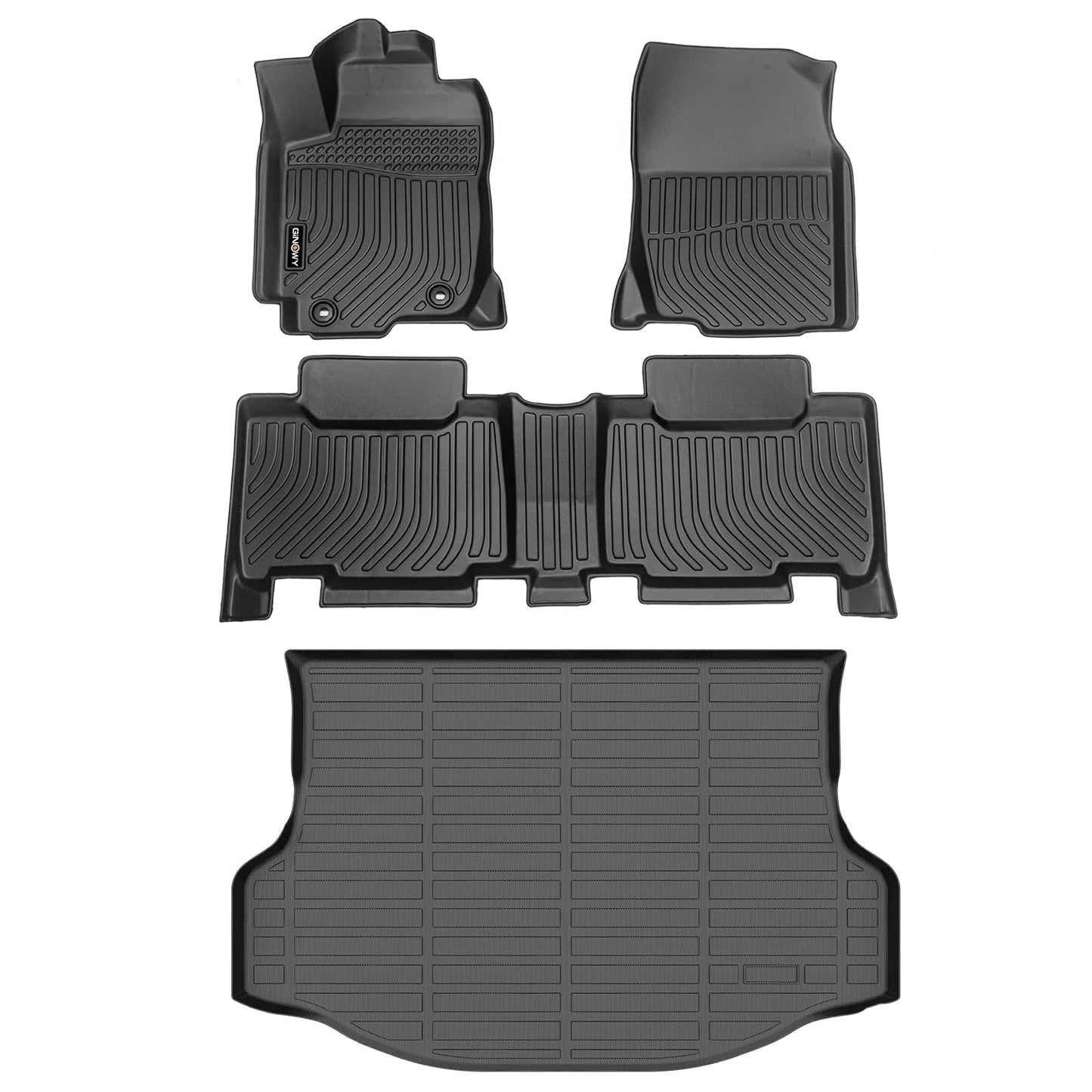 GINOWY-Floor Mats for Toyota 4Runner 1996-2002,1st+2nd Row,TPE All Weather Car Mats Custom Fit Rubber Floor Liners Car Accessories for Toyota 4Runner