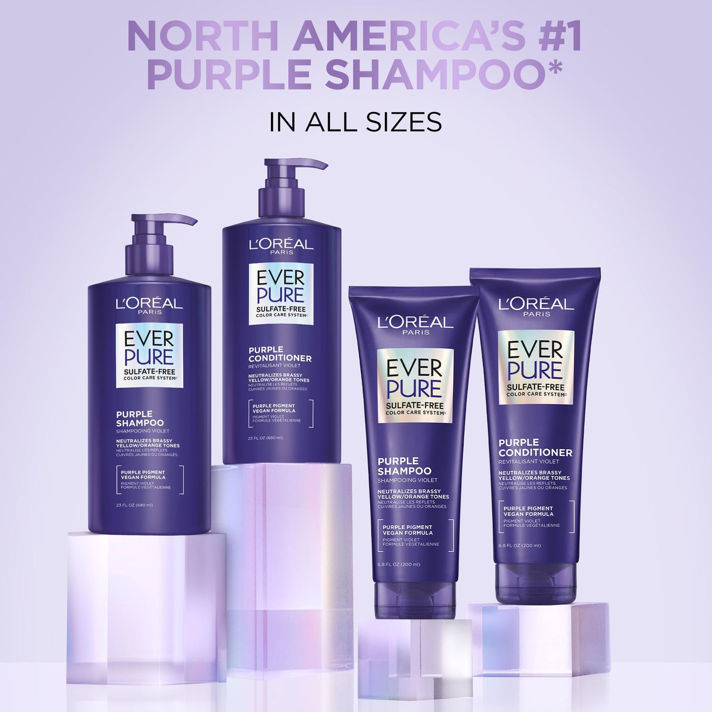 EverPure Sulfate-Free Lila Shampoo zur Nuancierung von blondem, gebleichtem, braun gefärbtem, silbernem und grauem Haar, mit violetten Pigmenten, 200 ml