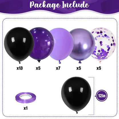 Pastellrosa und lilafarbene Ballons, 12-Zoll-Metallic-Lila-Flieder-Pink-Konfetti-Ballon-Set für Mädchen, Frauen, Kpop, Schmetterling-Geburtstag, Babyparty, Brautparty, Hochzeit, Prinzessin, Disco, Musikparty-Dekorationen