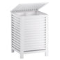 SMIBUY Double Laundry Hamper with Lid, 120L Bamboo Laundry Basket with Removable Liner Bag, 2-Section Clothes Divider Laundry Sorter for Laundry Room, Bathroom, Bedroom (Pink)