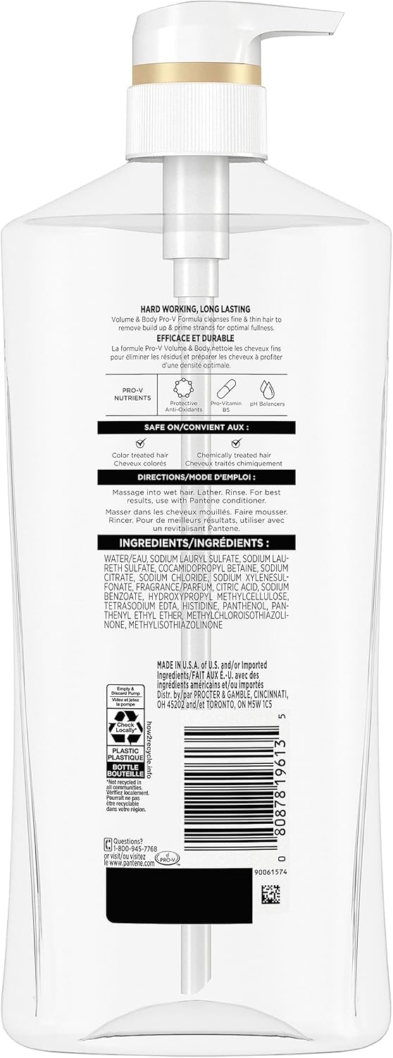Pantene Sheer Volume 72 HR Fülle Shampoo, 355 ml