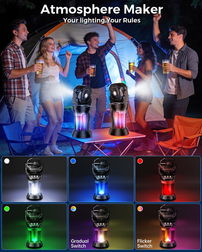 Misting Fans for Outside, Portable Mister Fan with 30000mAh Battery & Remote, 2L Tank & 4 Speeds Mist Modes, Extreme Heat Relief for Camping Patio Garden Backyard Tailgate Parties