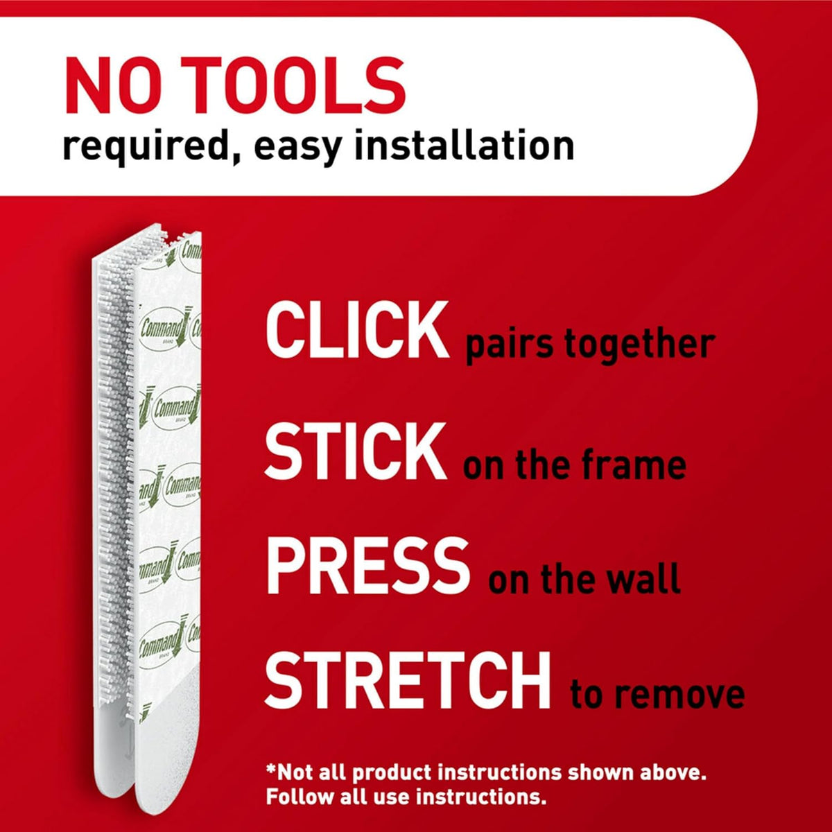 Command Large Picture Hanging Strips, Damage Free Hanging Picture Hangers, Wall Adhesives for Wall Decor, 12 White Adhesive Pairs (24 Command Strips)