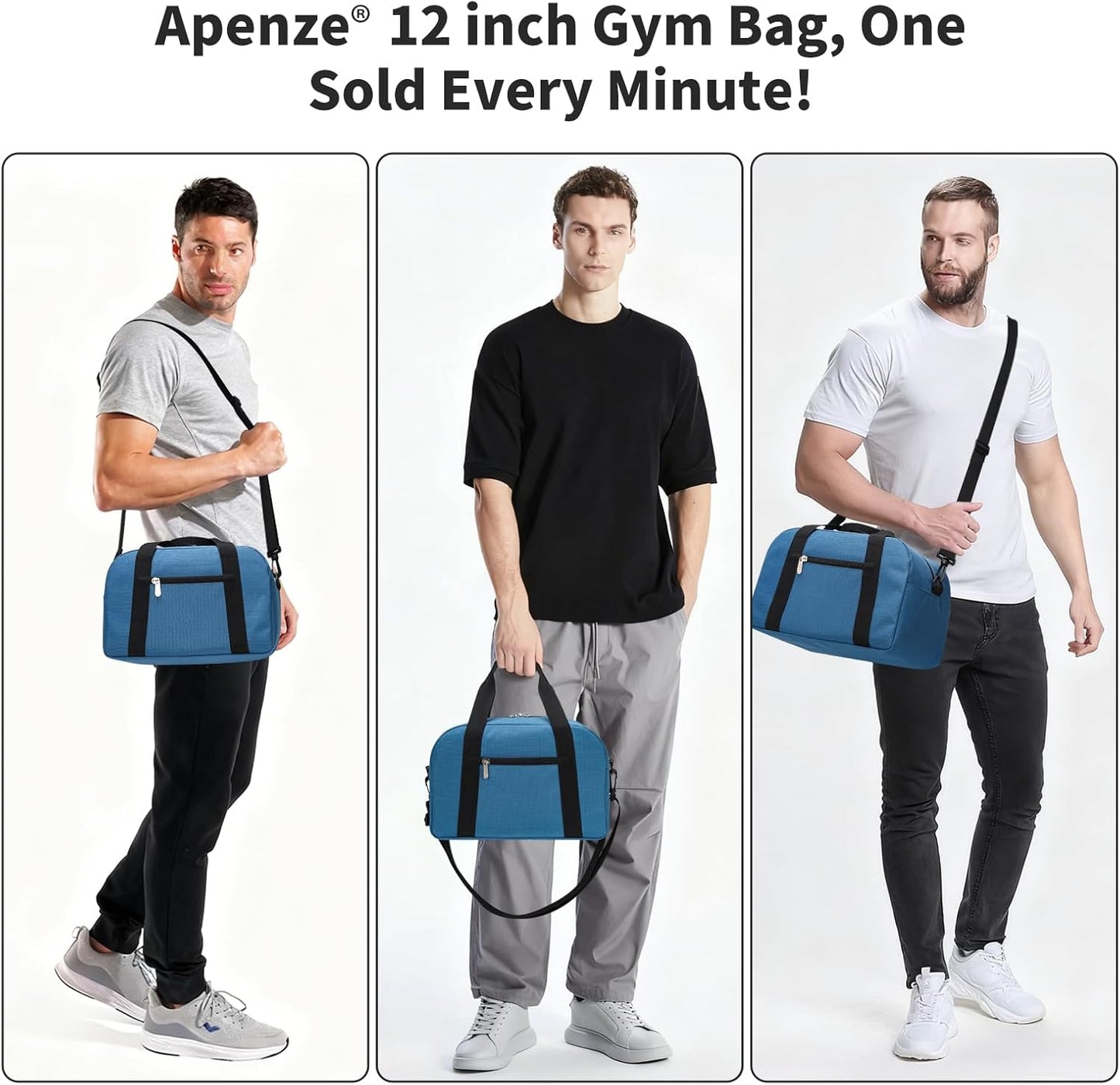 Kleine Sporttasche 18 Zoll Handgepäck Reisetasche für Wochenendtrips Sport-Schwarz
