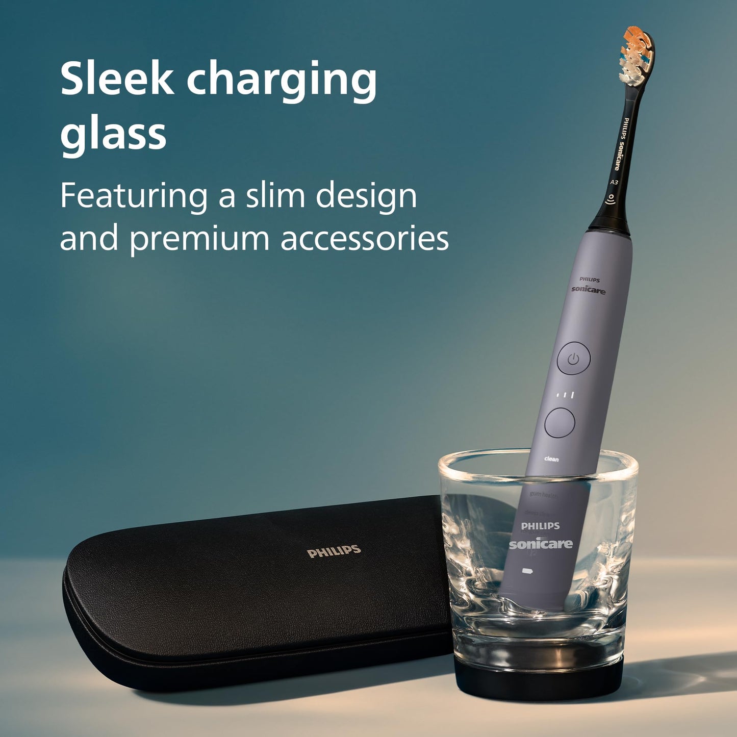 Philips Sonicare DiamondClean Smart 9500 Electric Toothbrush - Sonic Toothbrush with App, Pressure Sensor, 15 Brushing Settings, Replacement Reminder, USB Charging Travel Case, Black, Model HX9923/11