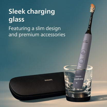 Philips Sonicare DiamondClean Smart 9500 Electric Toothbrush - Sonic Toothbrush with App, Pressure Sensor, 15 Brushing Settings, Replacement Reminder, USB Charging Travel Case, Black, Model HX9923/11