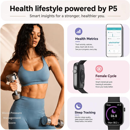 Smart Watch for Men Women, Bluetooth Calling, 1.85" HD Touch Screen Fitness Tracker