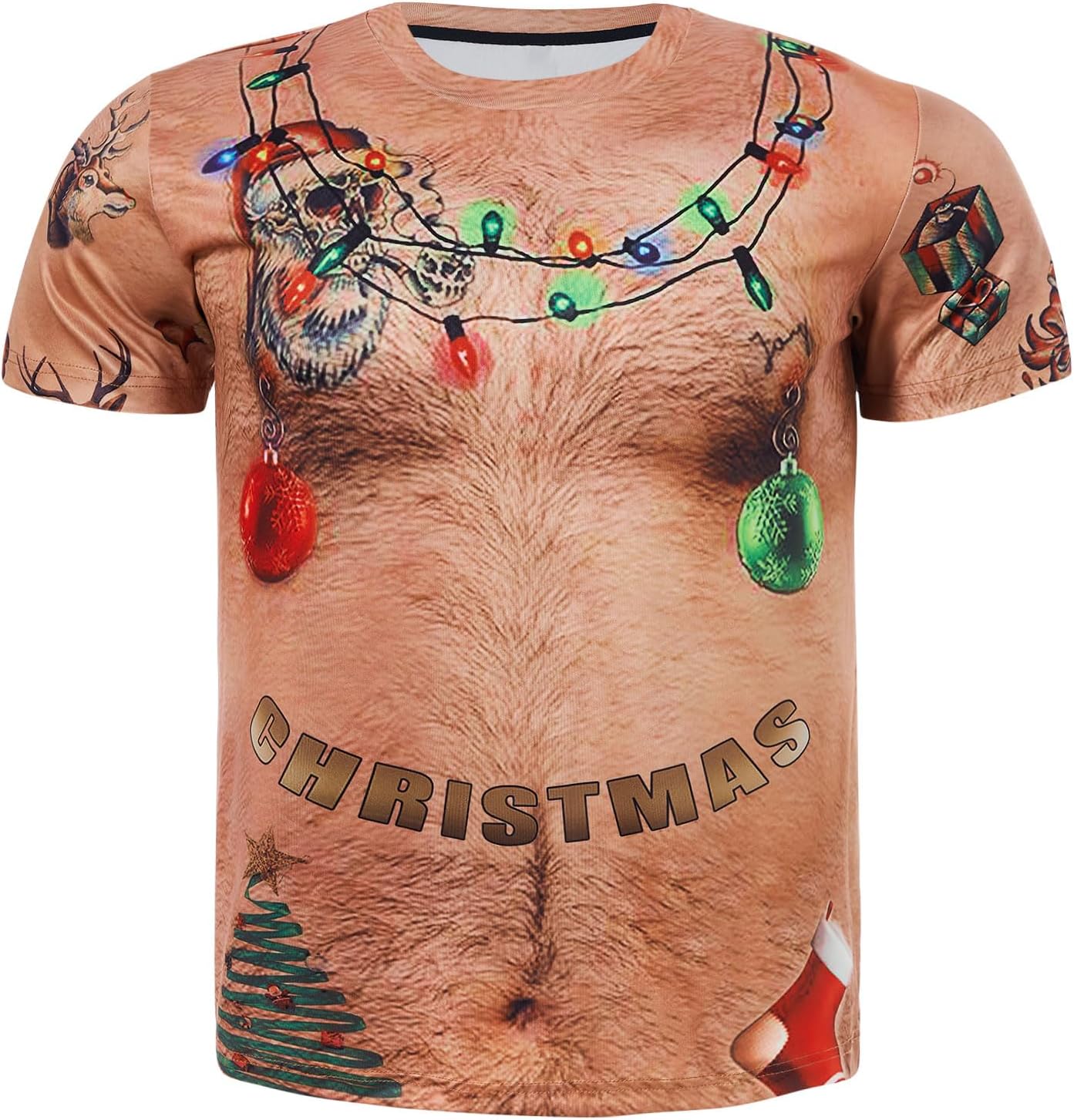 Cozople Herren T-Shirts 3D Bedruckt Lustige Shirts Hässliche Kurzarm Rundhals Oberteil Tee
