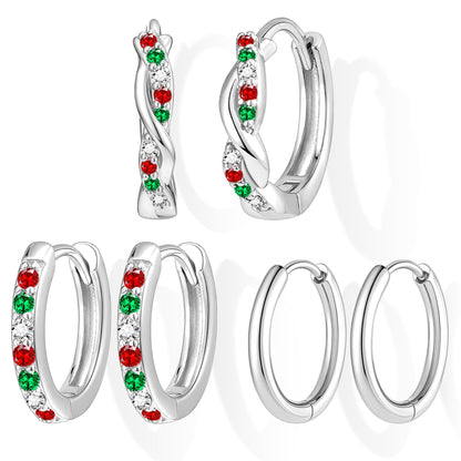 Inerney 14K Gold Plated Huggie Hoop Earrings for Women, Small Sterling Silver Earring Set Hypoallergenic Cartilage Helix Stacks, Mini Dainty Cute Trendy Birthstone Jewelry Gift for Multiple Piercings