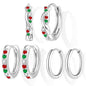 Inerney 14K Gold Plated Huggie Hoop Earrings for Women, Small Sterling Silver Earring Set Hypoallergenic Cartilage Helix Stacks, Mini Dainty Cute Trendy Birthstone Jewelry Gift for Multiple Piercings