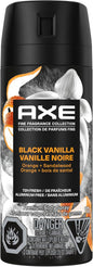 AXE Fine Fragrance Collection Premium Body Spray for Men, Black Vanilla deodorant with 72H odour protection and freshness, infused with vanilla, orange and sandalwood essential oils, 113g