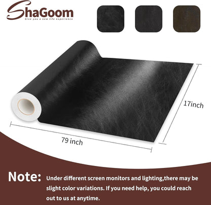 Lederreparatur-Set, 43x200 cm selbstklebender Lederflicken wasserdicht, DIY große Vinyl-Flicken für Sofas, Möbel, Küchenschränke, Wände (Schwarz, 43x200 cm)