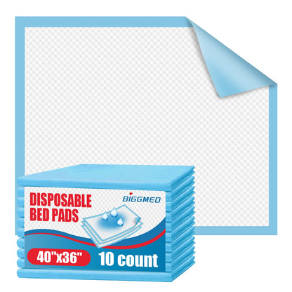 BIGGMED Tear-Resistant Incontinence Bed Pads 40'' x 36'' 130 Gram Heavy Duty (25 Count) Disposable Underpads Chucks Pads for Adults, Kids & Elderly | Protection Pads for Bed, Sofa, and Chair