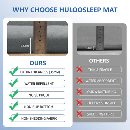Huloo Sleep Ultra Soft Baby Spielmatte für den Boden, 3,3 cm dicke Elasti-Foam 127x127 cm Laufgittermatte für Kleinkinder, rutschfeste Rückseite, sicher zum Krabbeln und für die Bauchlage, Tatami-Stil (Dunkelgrau)