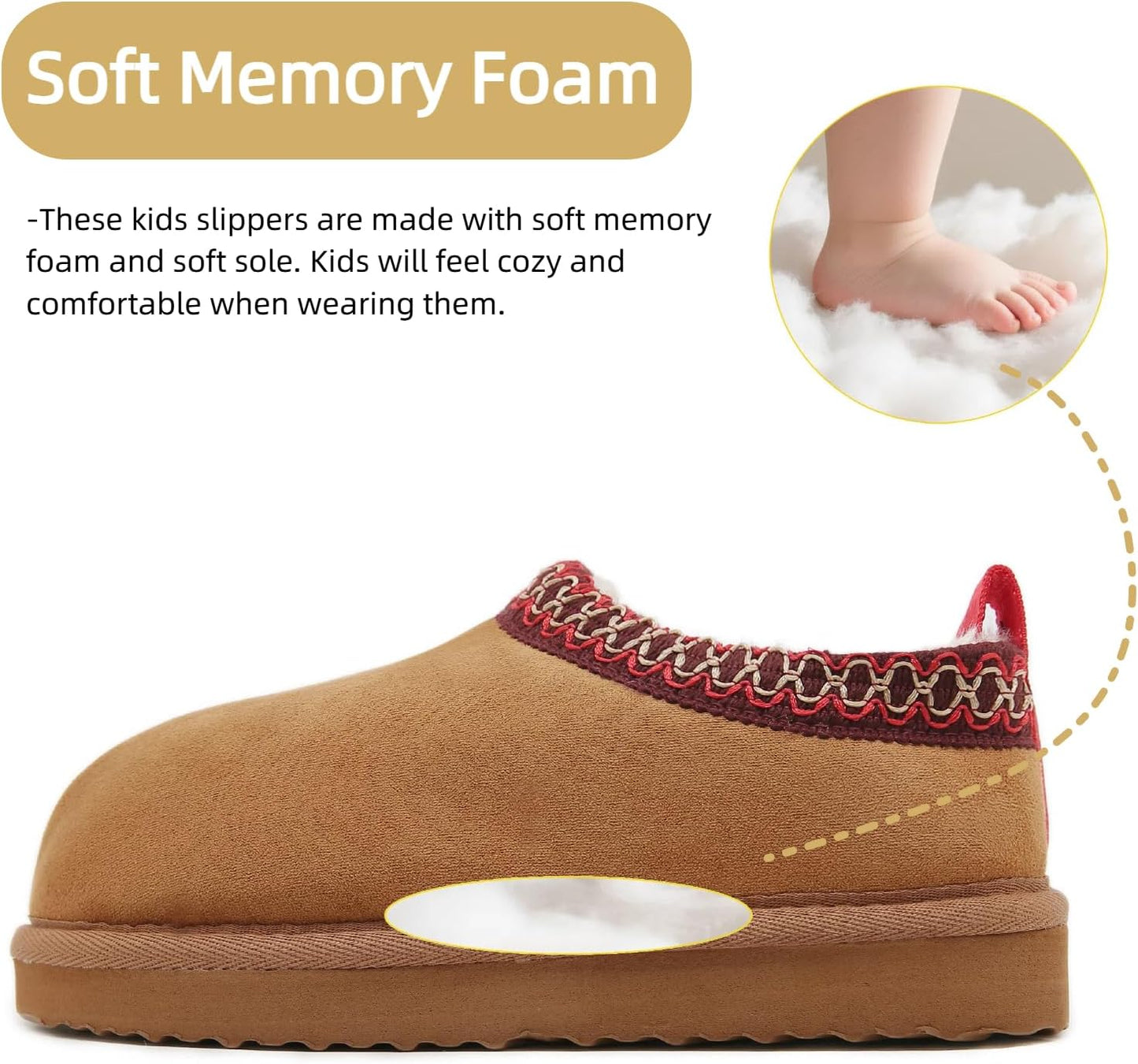 SMajong Kinder Hausschuhe Plüsch Warm Mädchen Flauschige Hausschuhe Jungen Plateau Pantoffeln Slip-on Schuhe Winter Innen Außen