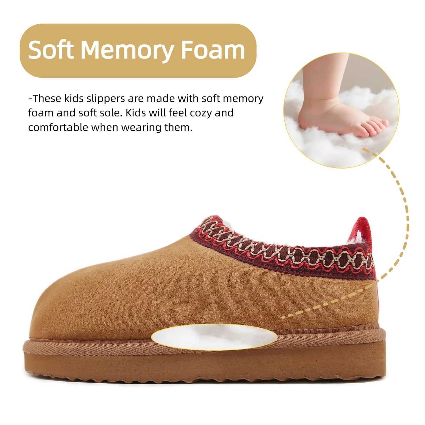SMajong Kinder Hausschuhe Plüsch Warm Mädchen Flauschige Hausschuhe Jungen Plateau Pantoffeln Slip-on Schuhe Winter Innen Außen