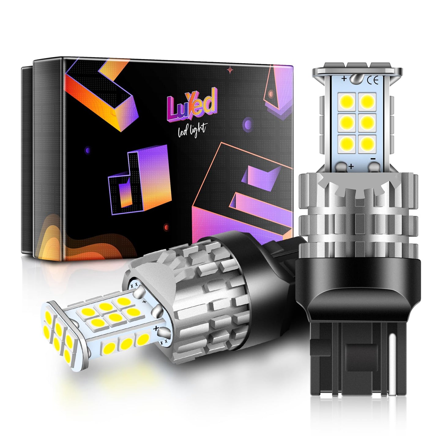 LUYED 3157 LED Bulbs Reverse Light Xenon White 1800 Lumens Super Bright 78 SMD 3056 3156 3057 4157 LED Bulbs,Used for Back Up Reverse Lights,Brake Lights,Tail Lights,Turn Signal Lights,Pack of 2