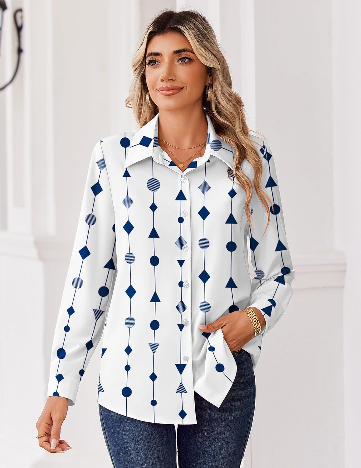 Zeagoo Womens Blouses Long Sleeve Button Down Shirts