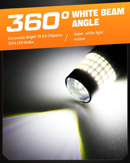 LUYED 3157 LED-Birnen Rückfahrlicht Xenon-Weiß 1800 Lumen Super Hell 78 SMD 3056 3156 3057 4157 LED-Birnen, Verwendet für Rückfahrlichter, Bremslichter, Rücklichter, Blinker, 2er-Pack