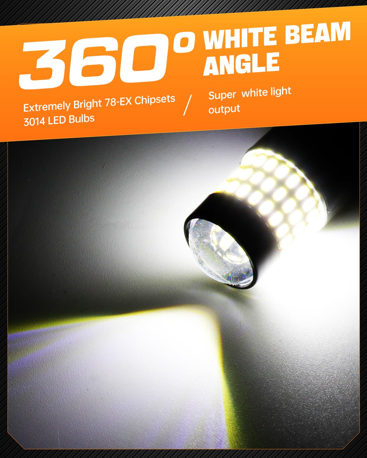 LUYED 3157 LED Bulbs Reverse Light Xenon White 1800 Lumens Super Bright 78 SMD 3056 3156 3057 4157 LED Bulbs,Used for Back Up Reverse Lights,Brake Lights,Tail Lights,Turn Signal Lights,Pack of 2