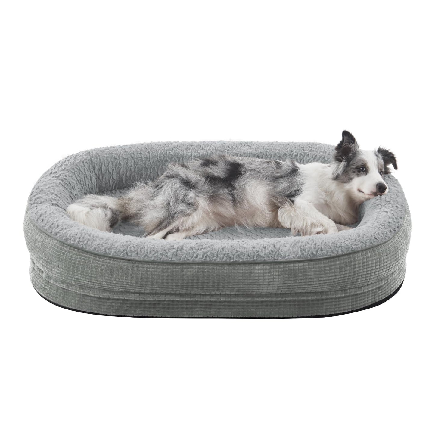 JOEJOY Orthopedic Dog Beds Large Sized Dog, XL Egg-Crate Memory Foam Pet Couch Bed with Bolster Sides, Waterproof Lining, Removable Washable Cover & Non-Slip Bottom, Brown