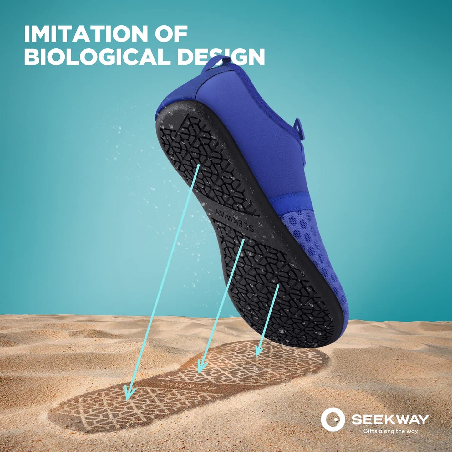 SEEKWAY Wasserschuhe Damen Herren Schnelltrocknend Badeschuhe Aquaschuhe Barfuß Rutschfest Schwimmen Pool Outdoor Surfen Fluss See Yoga