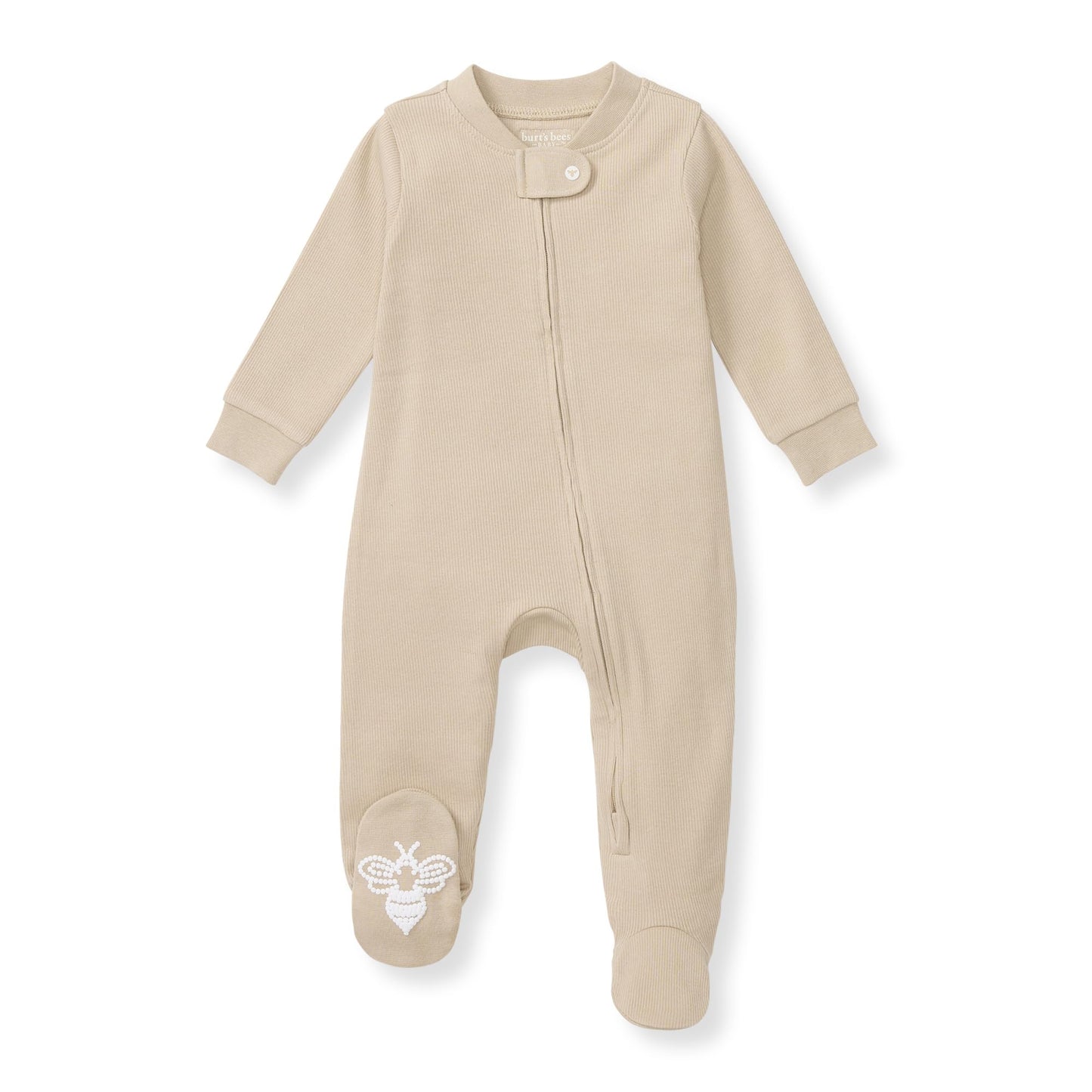 Burt's Bees Baby Boys Sleep and Play Pajamas, 100% Organic Cotton, One-piece PJs, Diagonal Zip Up Loose Fit Footie