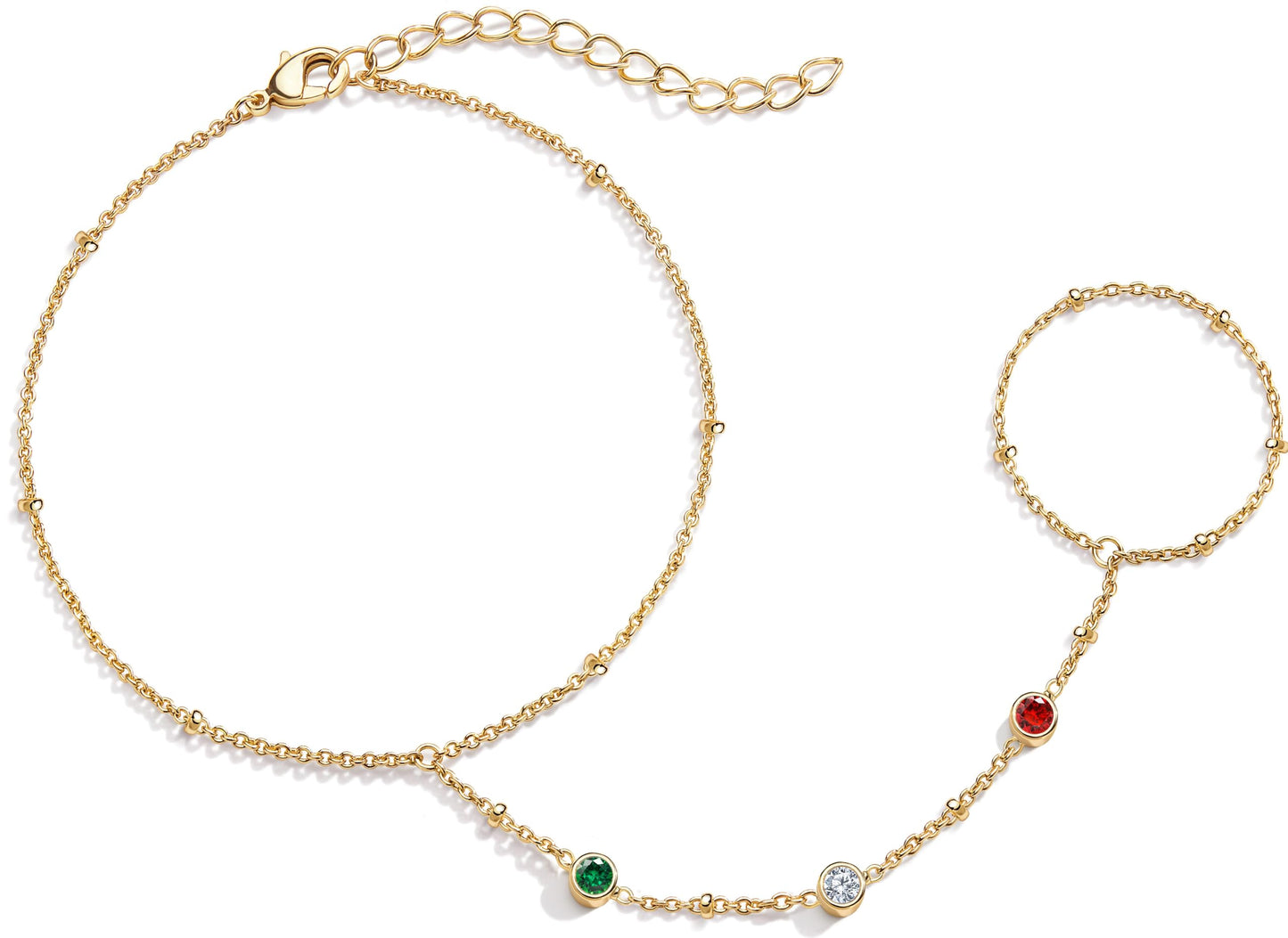 Goldarmbänder für Frauen Stapel Nicht Anlaufen, 14K Vergoldete Stapelbare Armbänder Set für Frauen Trendy, Wasserdicht Einfacher Schmuck Sets Geschenke Inklusive Perlen-/Kuban-/Büroklammer-/Fischgräten-/Seilglieder-Kette, Modeaccessoires
