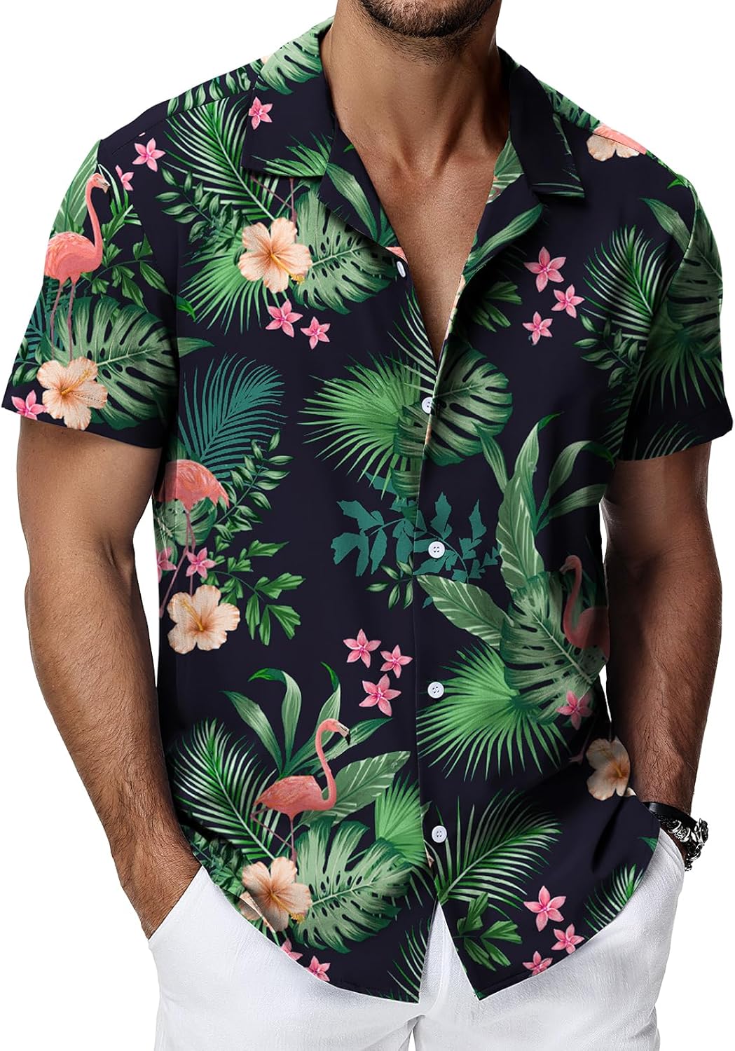 MediumFlamingo Leaf Navy