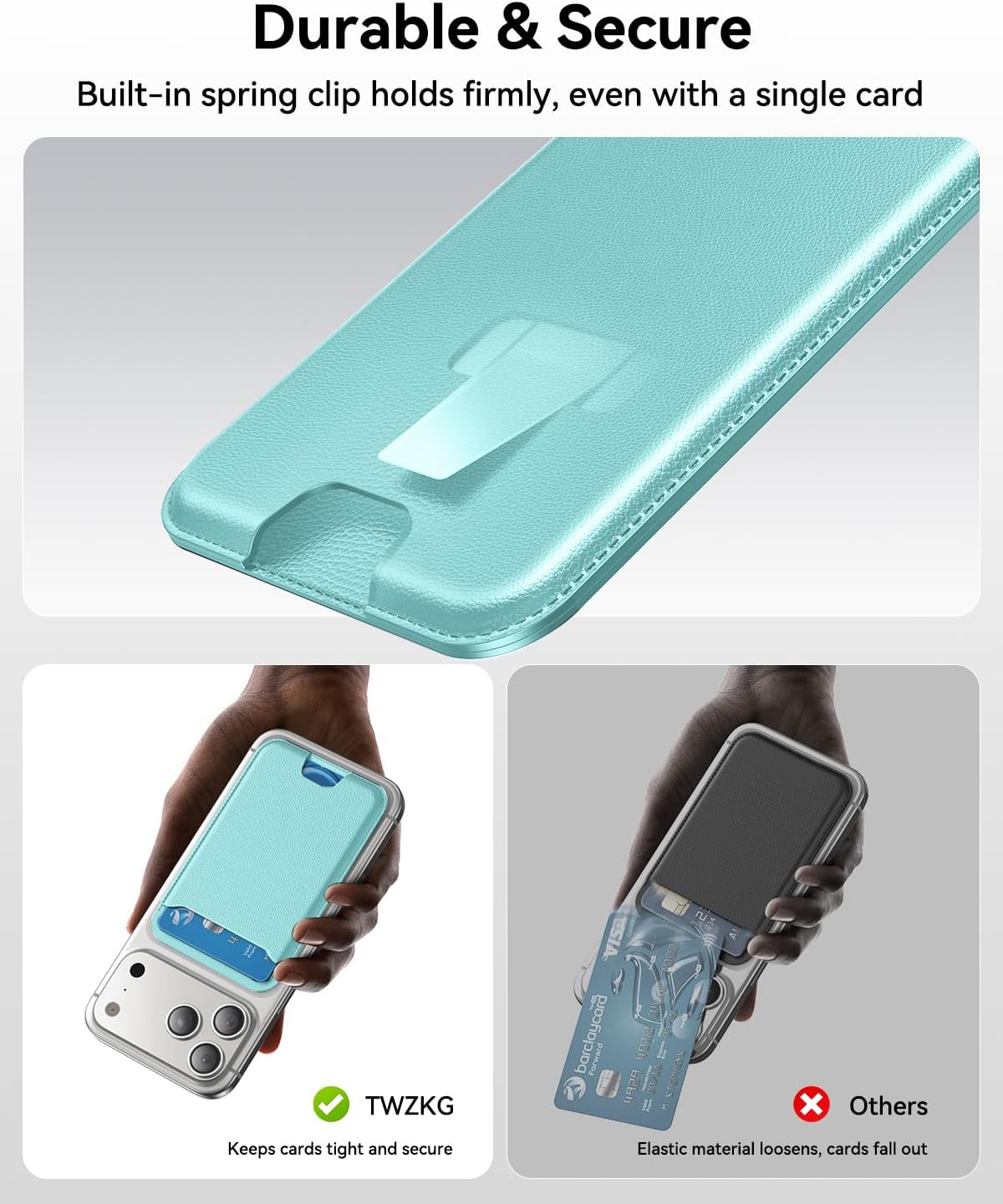 für MagSafe Wallet, 3 Kartenfächer, magnetische schlanke Handy-Geldbörse für iPhone 17/16/15/14/13/12 Pro Max Plus Air Serie, RFID-blockierendes veganes Leder, Schwarz