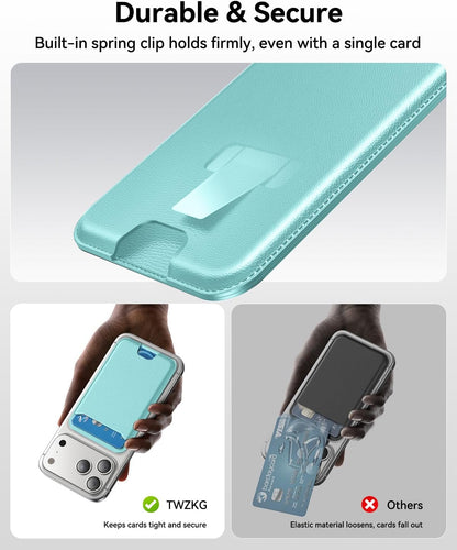 für MagSafe Wallet, 3 Kartenfächer, magnetische schlanke Handy-Geldbörse für iPhone 17/16/15/14/13/12 Pro Max Plus Air Serie, RFID-blockierendes veganes Leder, Schwarz