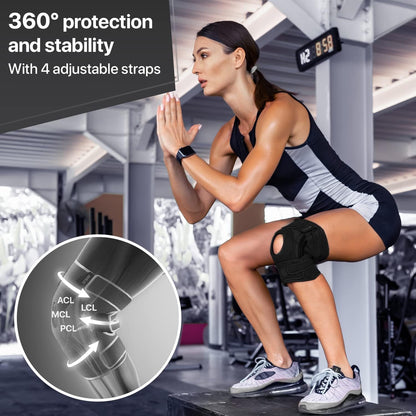 DR. BRACE ELITE Kniebandage mit Seitenstabilisatoren & Patellagelkissen für maximale Knieschmerzlinderung und schnelle Genesung für Männer und Frauen – Bitte sehen Sie sich das Video zur Größenbestimmung an (Mercury, Large)