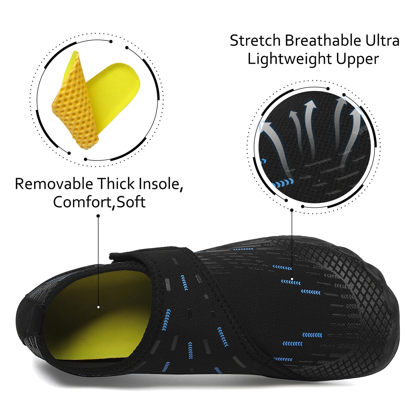 Water Shoes Mens Womens Quick-Dry Barefoot Swim Beach Pool Shoes Aqua Yoga Socks for Hiking Walking Diving Surf Outdoor Water Sports