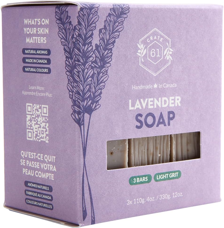 CRATE 61 ORGANICS Vegane Naturseife, handgemachte Seife mit hochwertigen ätherischen Ölen, kaltgepresst für Gesicht und Körper für Männer und Frauen, 3er-Pack (4 oz, Riegel) (Eucamint)