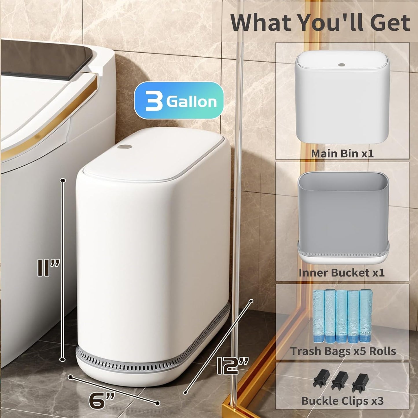 Small but Mighty: The Gleynest 3 Gallon Slim Garbage Bin