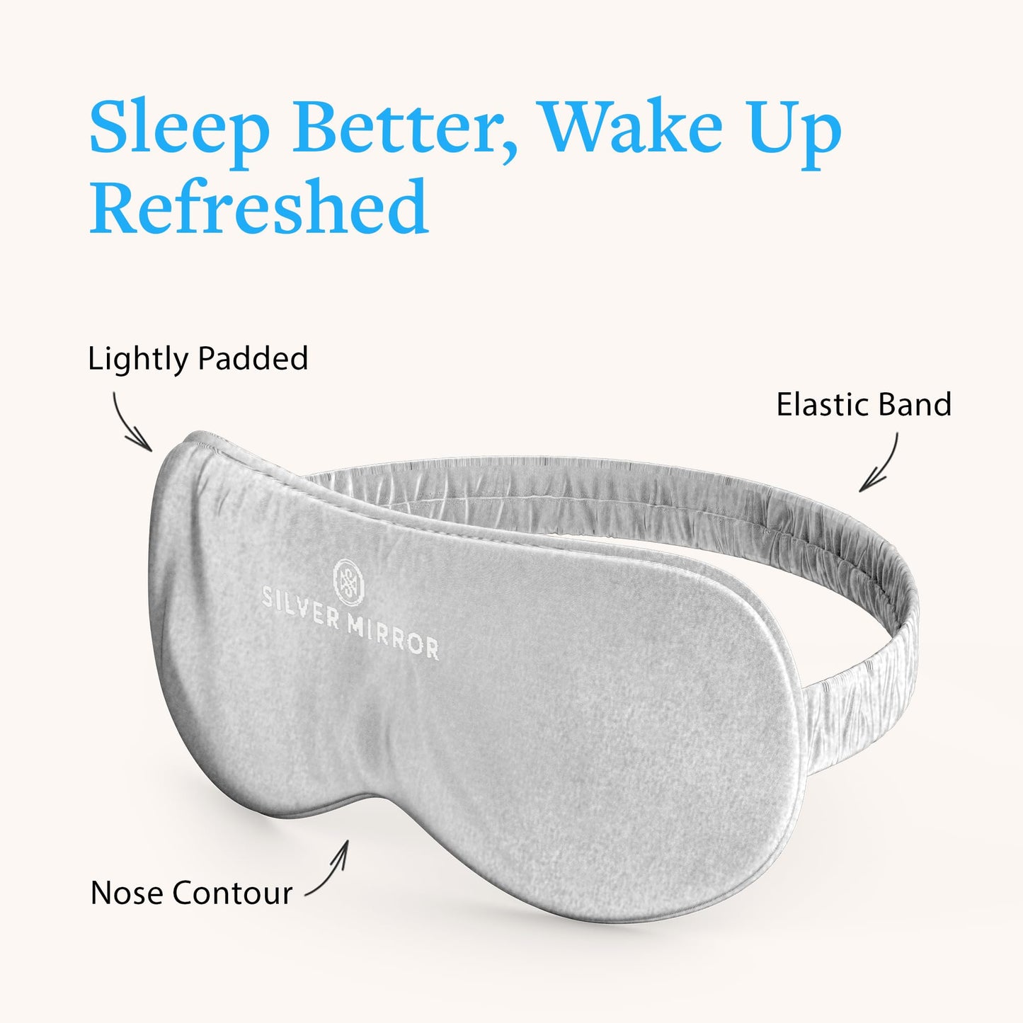 Sleep Mask in Black, 100% Silk, Pure Mulberry Silk, Light Blocking Eye Mask with Elastic Strap for Sleep & Travel, Ultra Soft, No Pressure, Reduce Puffy Eyes, Machine Washable, By Silver Mirror