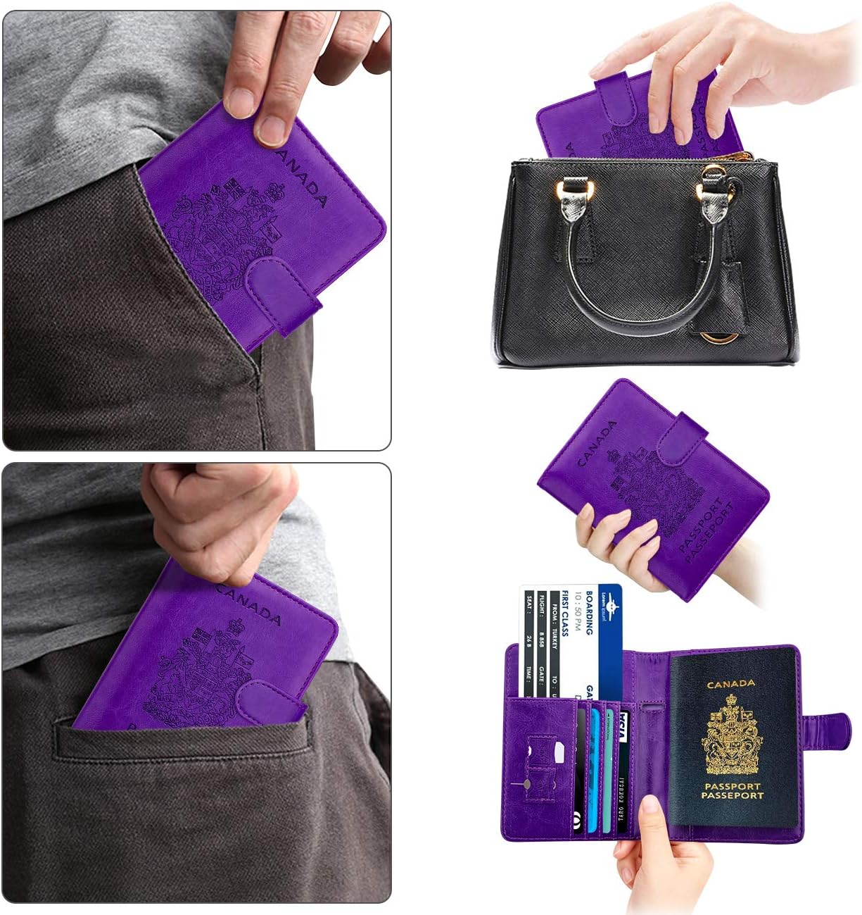 WALNEW RFID-blockierende Reisepasshülle Reisebrieftasche Schutzhülle