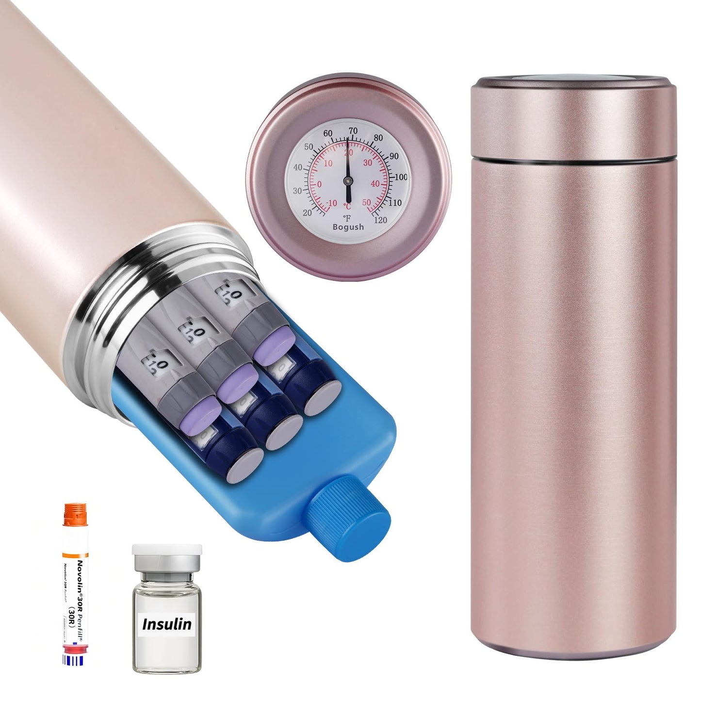 60H Insulin Pens Cooler Hold 6-8 Pens Travel Case Medication Cooler for Travel TSA Approved Medicine Cooler Medical Diabetic Travel Cooler Bag Epipen Carry Case Blue