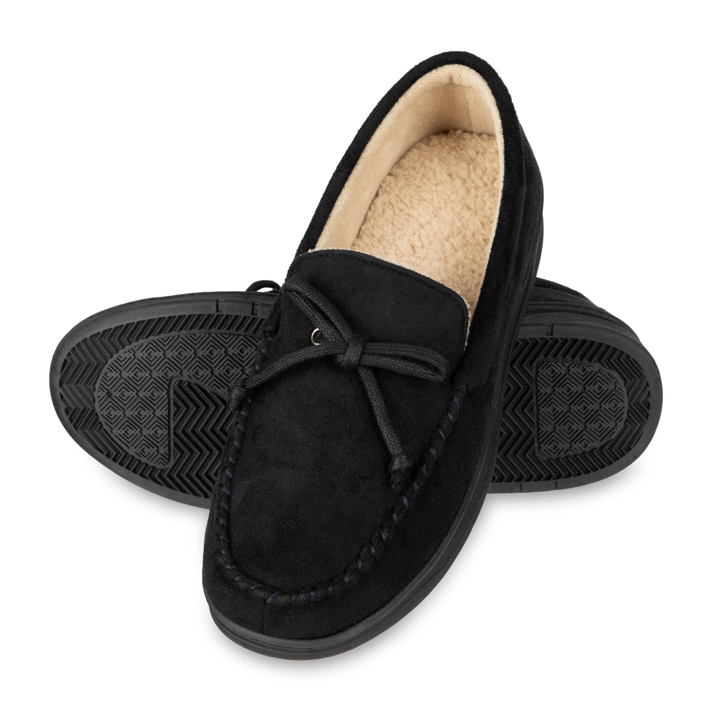 isotoner Men's Slip-on Indoor/Outdoor Microsuede Memory Foam Comfort Moccasin Slippers