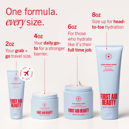First Aid Beauty Ultra Repair Cream – Eczema Relief & Skin Barrier Repair Moisturizer with Colloidal Oatmeal & Ceramides, for Sensitive Dry Skin, Face & Body, 170.1g