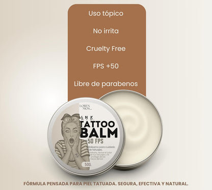 Tattoo Balm +50 SPF Sunscreen — Hydrating Tattoo Aftercare Cream for Color Protection & Daily Skin Moisture — Fast-Absorbing, Non-Greasy, Vanilla Scent