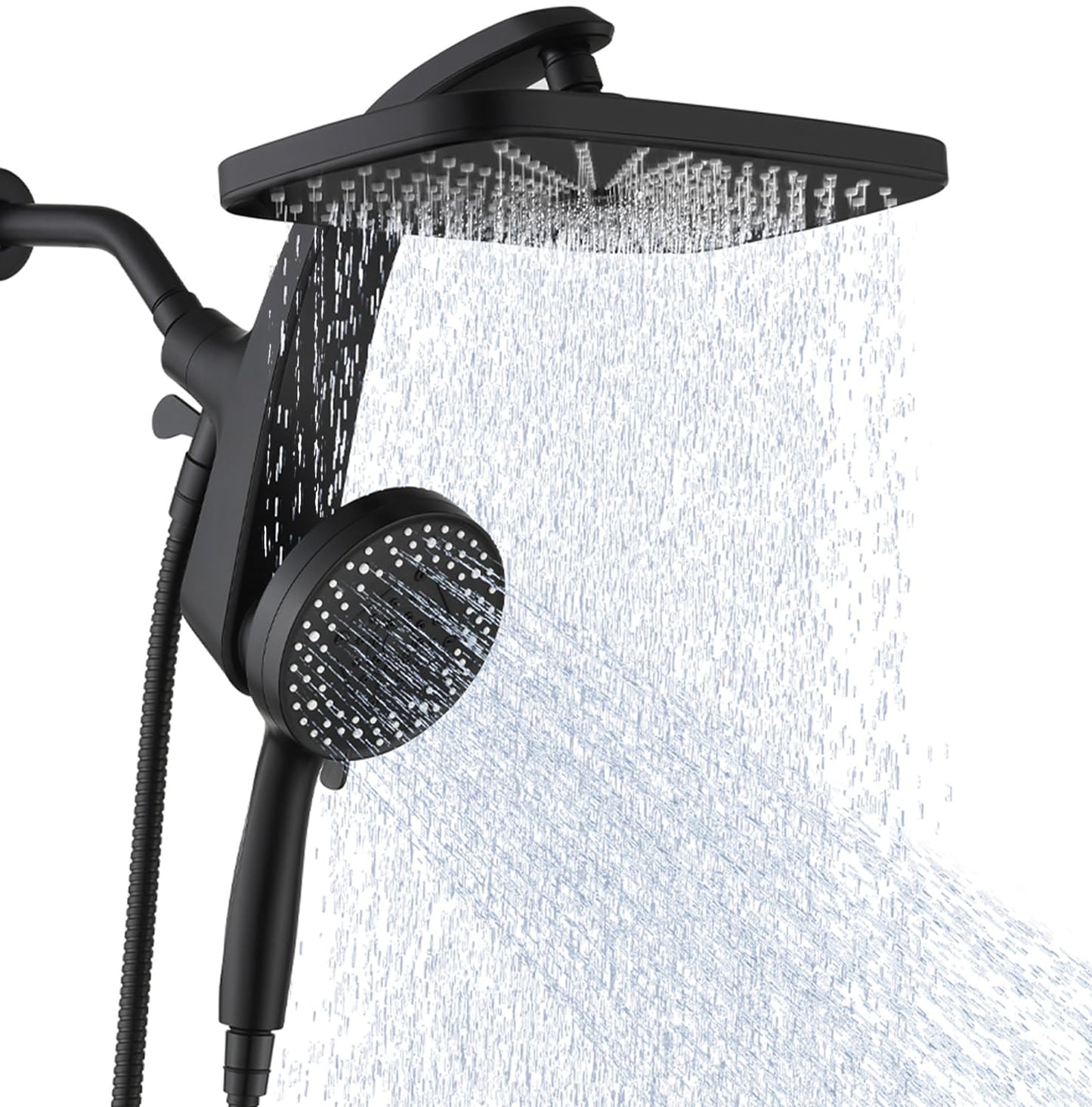 BOZYBO Rain Shower Head with Handheld: High Pressure Shower Heads with Handheld Spray Combo, 12" Rainfall Shower Head and 9 Sprays Hand Showerheads with Magnetic Docking and Power Jets, Chrome