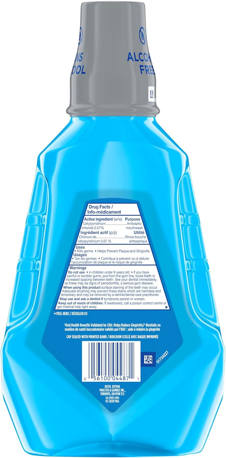 Crest Pro-Health Multi-Protection Mundspülung alkoholfrei, frischer Minzgeschmack, erfrischt den Atem mit 12 Stunden Atemschutz, 1L