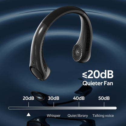 Portable Neck Fan, Hands Free Bladeless, 360° Cooling Personal Fan,Wearable Quiet Fan for Outdoor Indoor, Birthday Gifts for Men Women Mom Dad, 4000mAh Battery USB Rechargeable, 3-Speeds( Black)